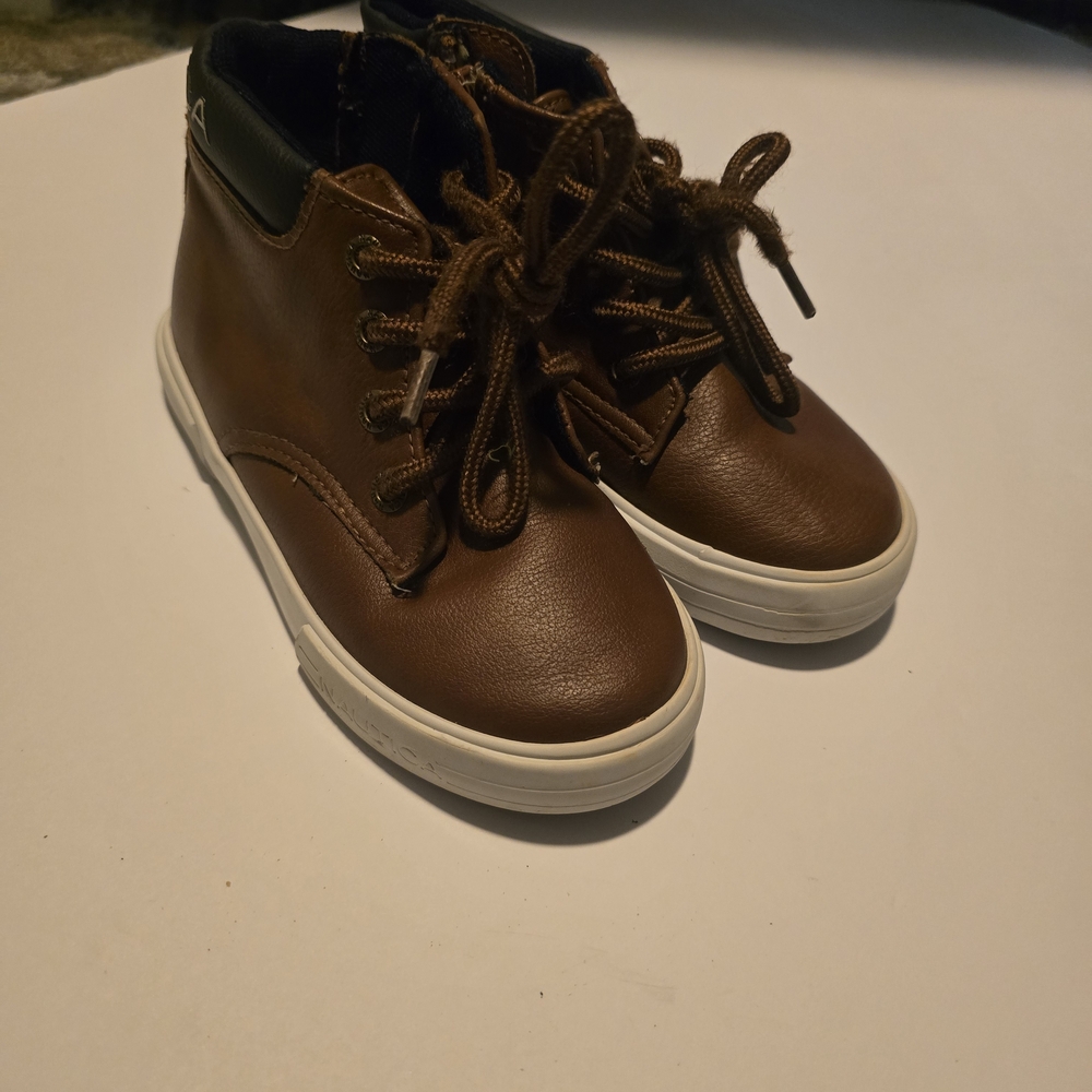 Nautica Brown Kids Boots with White Soles